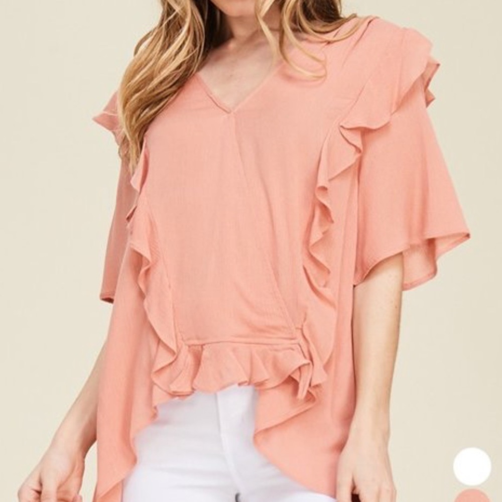 Annabelle Ruffled High Low Top